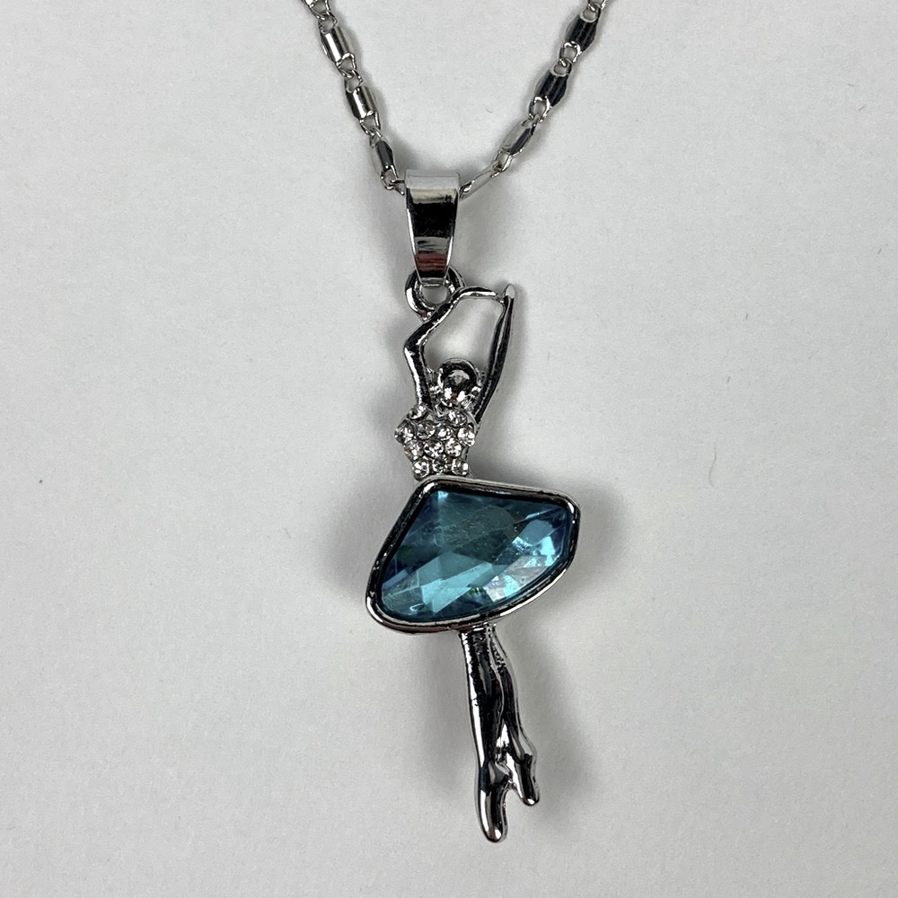 🆕 *Rare* Swan Lake Ballet Dancer Pendant Crystal Necklace - Picture 5 of 15